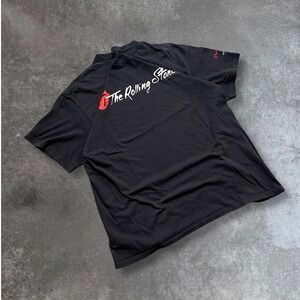 The Rolling Stones Black Graphic T Shirt Mens Size Large Tour Rock Band Tee